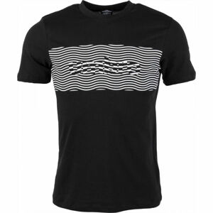 Umbro FW WARPED PANEL GRAPHIC TEE Pánské triko, Černá,Bílá,Tmavě šedá, velikost XL