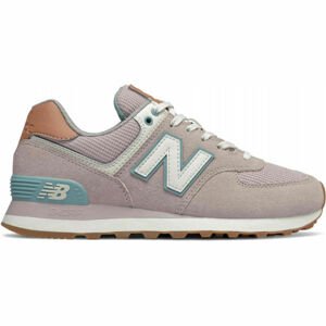 New Balance WL574BCN Dámská volnočasová obuv, Růžová,Bílá,Zelená, velikost 7.5
