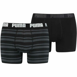 Puma HERITAGE STRIPE BOXER 2P Pánské boxerky, černá, velikost L