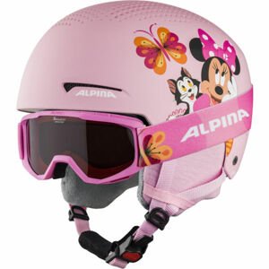Alpina Sports ZUPO DISNEY SET Dětská lyžařská helma a brýle, růžová, velikost