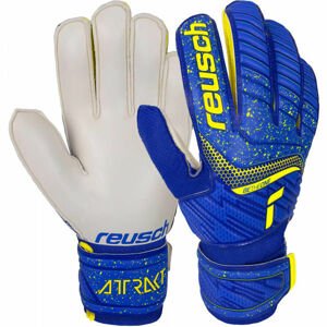 Reusch ATTRAKT SOLID JUNIOR Dětské brankářské rukavice, Modrá,Žlutá,Bílá, velikost