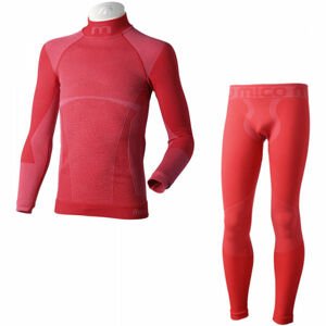 Mico KIDS SHIRT + TIGHT PANTS WARM Červená 122-140 - Bezešvé funkční spodní prádlo