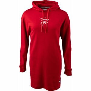 Tommy Hilfiger HOODIE DRESS Červená XS - Dámské mikinové šaty