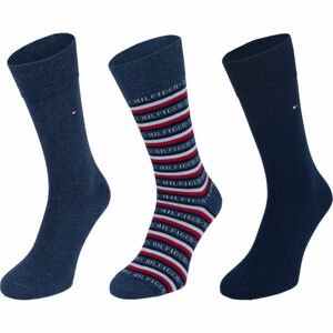 Tommy Hilfiger SOCK 3P LOGO GIFTBOX Tmavě modrá 39 - 42 - Pánské vysoké ponožky