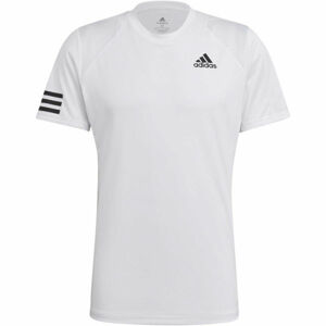 adidas CLUB 3 STRIPES TENNIS T-SHIRT Pánské tenisové tričko, Bílá,Černá, velikost L