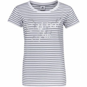 Russell Athletic SL STRIPED S/S TEE Dámské tričko, Bílá,Černá,Stříbrná, velikost L