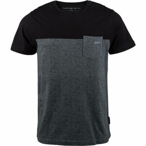 ALPINE PRO PRAVIN Pánské triko, Tmavě šedá,Černá, velikost M