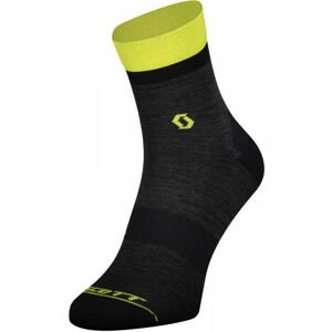 Scott TRAIL QUARTER Kompresní cyklo ponožky, Černá,Žlutá, velikost 39-41