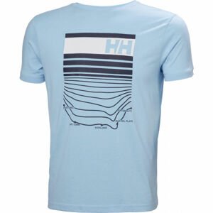 Helly Hansen SHORELINE T-SHIRT Extra měkké pánské triko, Světle modrá,Černá, velikost S