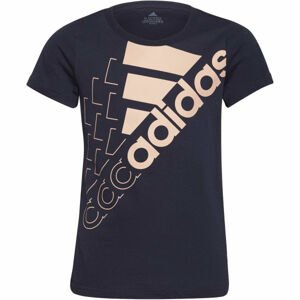 adidas LOGO T1 Dívčí tričko, Tmavě modrá,Růžová, velikost 140