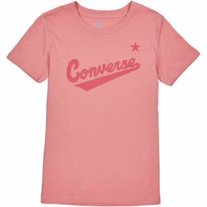 Converse WOMENS NOVA CENTER FRONT LOGO TEE Lososová S - Dámské tričko