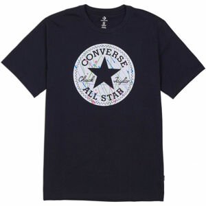 Converse SPLATTER PAINT CHUCK PATCH SHORT SLEEVE TEE Pánské tričko, Černá,Bílá, velikost S