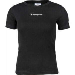 Champion CREWNECK T-SHIRT Dámské tričko, Černá,Bílá, velikost XS