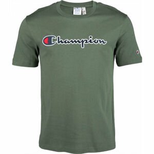 Champion CREWNECK T-SHIRT Pánské tričko, Khaki,Tmavě modrá, velikost XXL