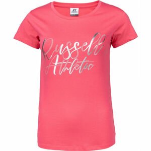 Russell Athletic S/S TEE Dámské tričko, Růžová,Stříbrná, velikost XL