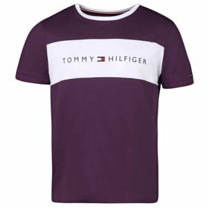 Tommy Hilfiger CN SS TEE LOGO FLAG Pánské tričko, fialová, veľkosť S