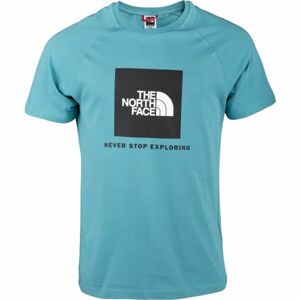 The North Face RAG RED BOX TE Raglánové pánské triko, tyrkysová, velikost S