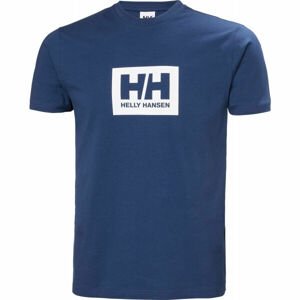 Helly Hansen HH BOX TEE Pánské triko, Modrá,Bílá, velikost S