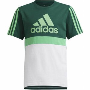 adidas CB TEE Chlapecké tričko, Tmavě zelená,Bílá,Zelená, velikost 164