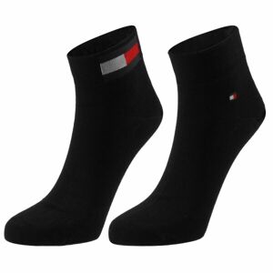 Tommy Hilfiger MEN QUARTER 2P FLAG Pánské ponožky, černá, veľkosť 39-41
