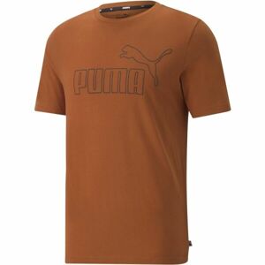 Puma ESSENTIALS ELEVATED TEE Pánské triko, hnědá, veľkosť M