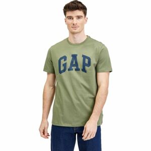 GAP BASIC LOGO Pánské tričko, khaki, veľkosť S