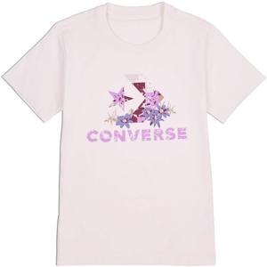 Converse STAR CHEVRON ABSTRACT FLOWERS TEE Dámské tričko, růžová, velikost L