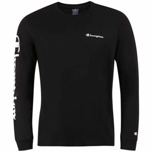 Champion CREWNECK LONG SLEEVE T-SHIRT Pánské tričko s dlouhým rukávem, černá, velikost