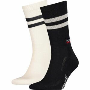 Levi's REG CUT RETRO SPORT STRIPES 2P Unisexové ponožky, černá, velikost 39/42