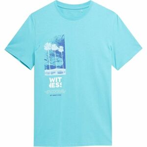 4F MEN´S T-SHIRT Pánské tričko, světle modrá, veľkosť XXL