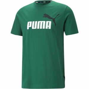 Puma ESS + 2 COL LOGO TEE Pánské triko, zelená, velikost XXXL