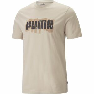 Puma GRAPHICS PUMA WORDING TEE Pánské triko, béžová, veľkosť L