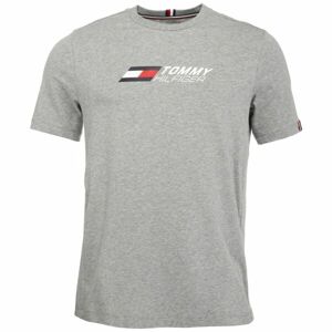 Tommy Hilfiger ESSENTIALS BIG LOGO S/S TEE Pánské tričko, šedá, veľkosť XL